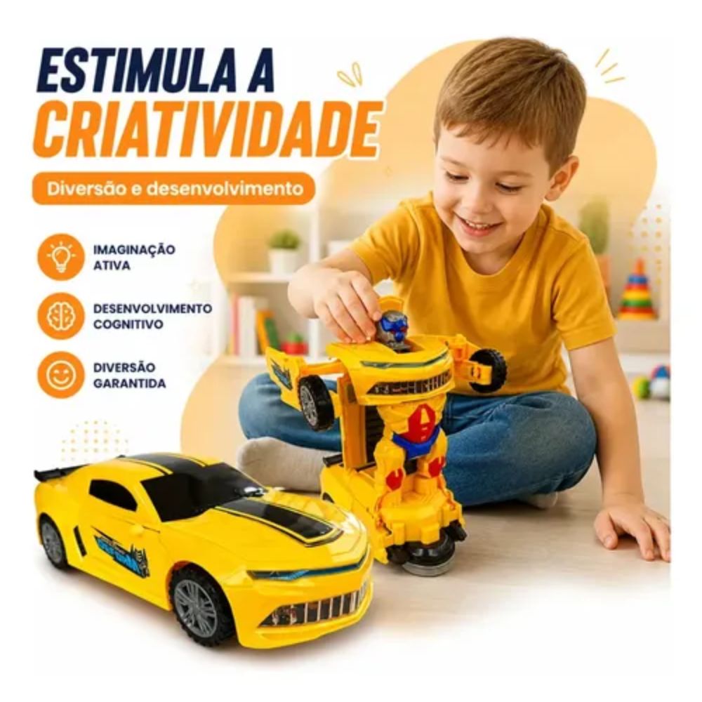 Carro Robô Transformers Transformável Automático com Som e Luz de Led - Imagem 8