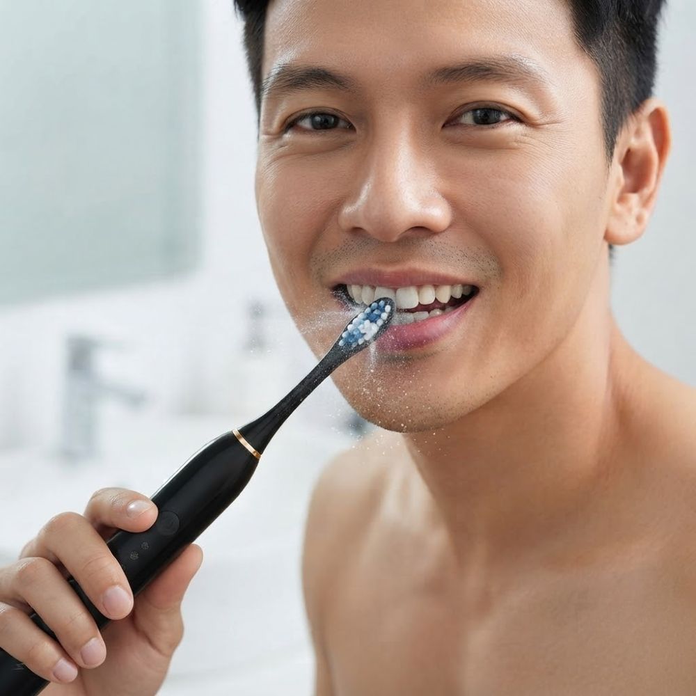 Escova Dental Elétrica Sônica 4 Cabeças Recarregável Limpeza Profunda - Imagem 6