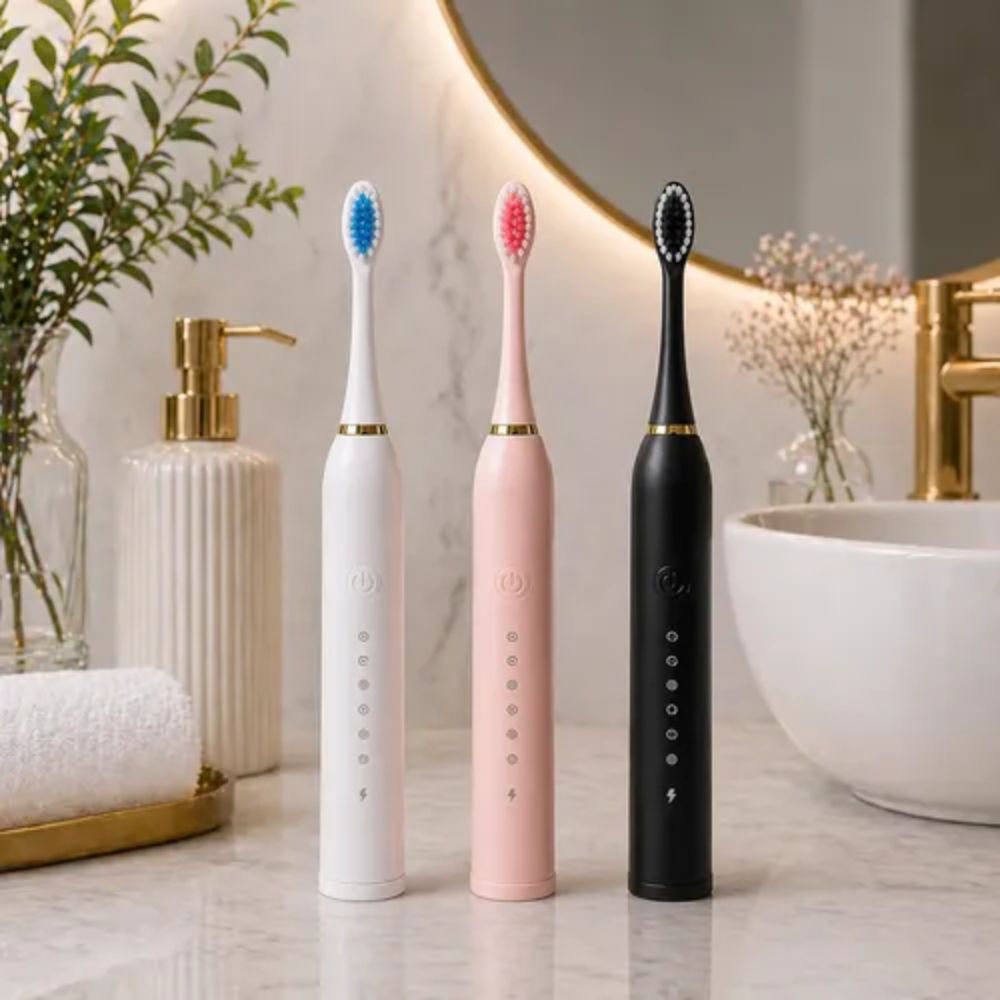 Escova Dental Elétrica Sônica 4 Cabeças Recarregável Limpeza Profunda - Imagem 8