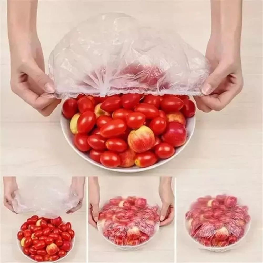 Saco Plástico Capa Protetora para Alimentos com Elástico Kit 100 Unidades - Imagem 7