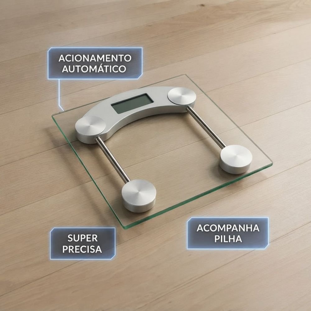 Balança Corporal Digital Eletrônica Vidro Temperado 180kg Alta Precisão - Imagem 3