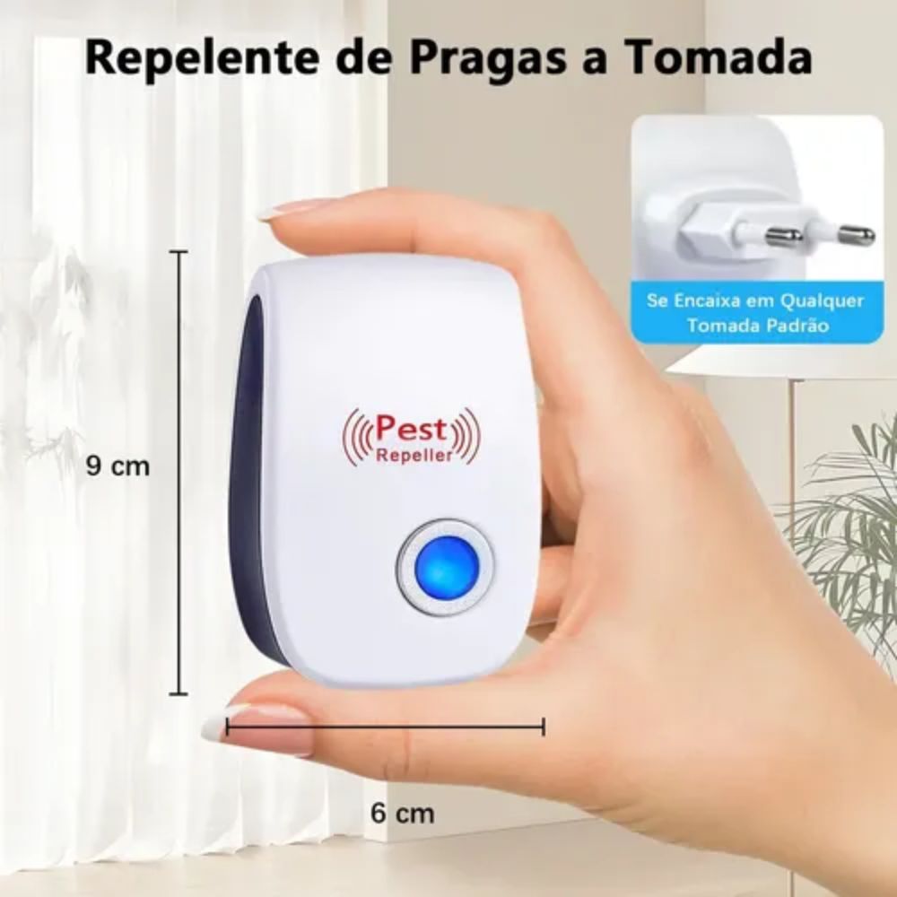 Repelente Eletrônico Ultrassônico Bivolt Espanta Insetos Mosquitos Baratas - Imagem 2