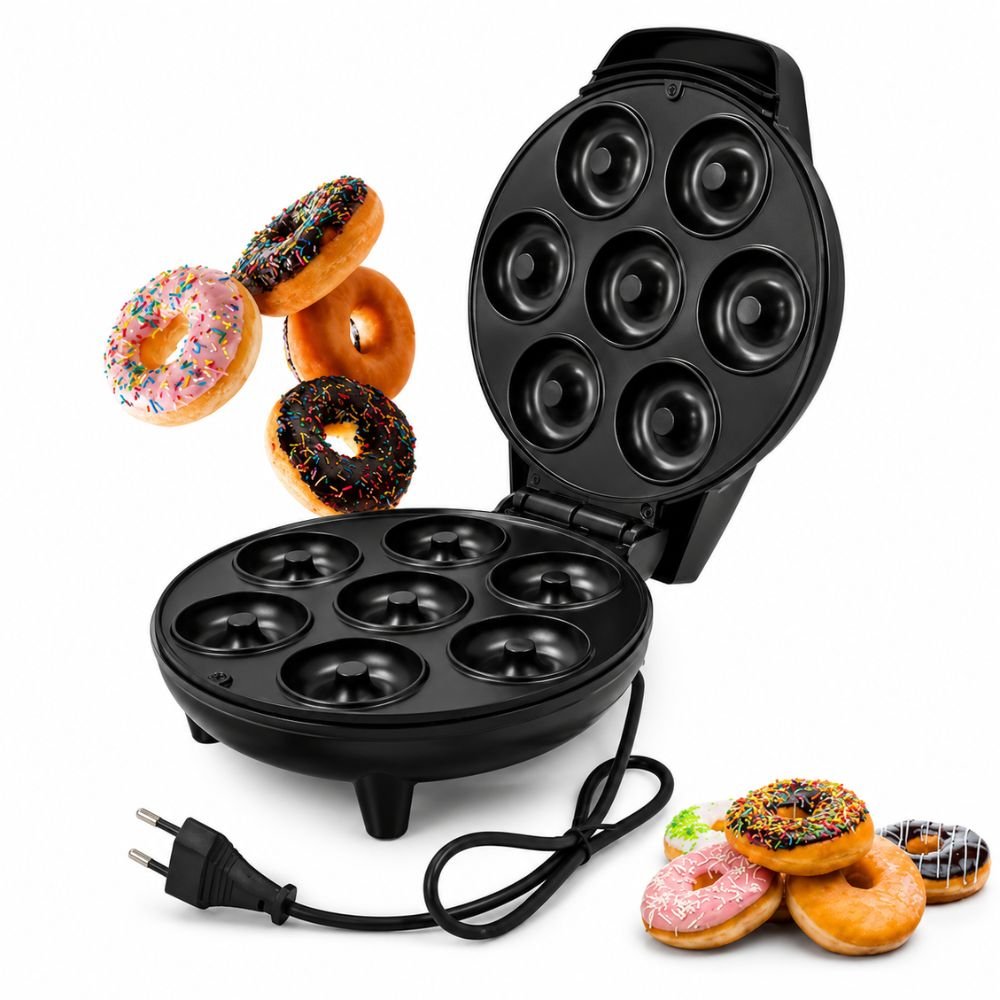 Máquina de Fazer Donuts Elétrica 7 Rosquinhas Antiaderente 220v 1200w