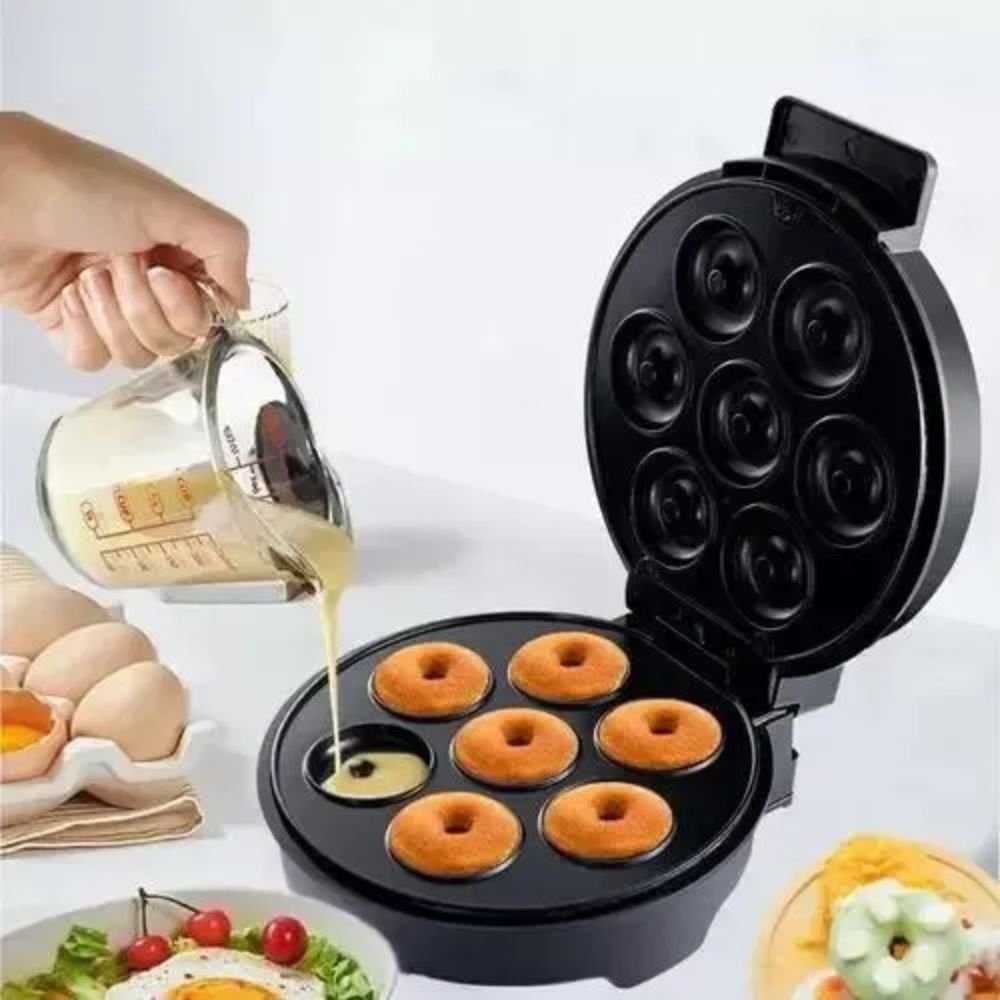 Máquina de Fazer Donuts Elétrica 7 Rosquinhas Antiaderente 220v 1200w - Imagem 2
