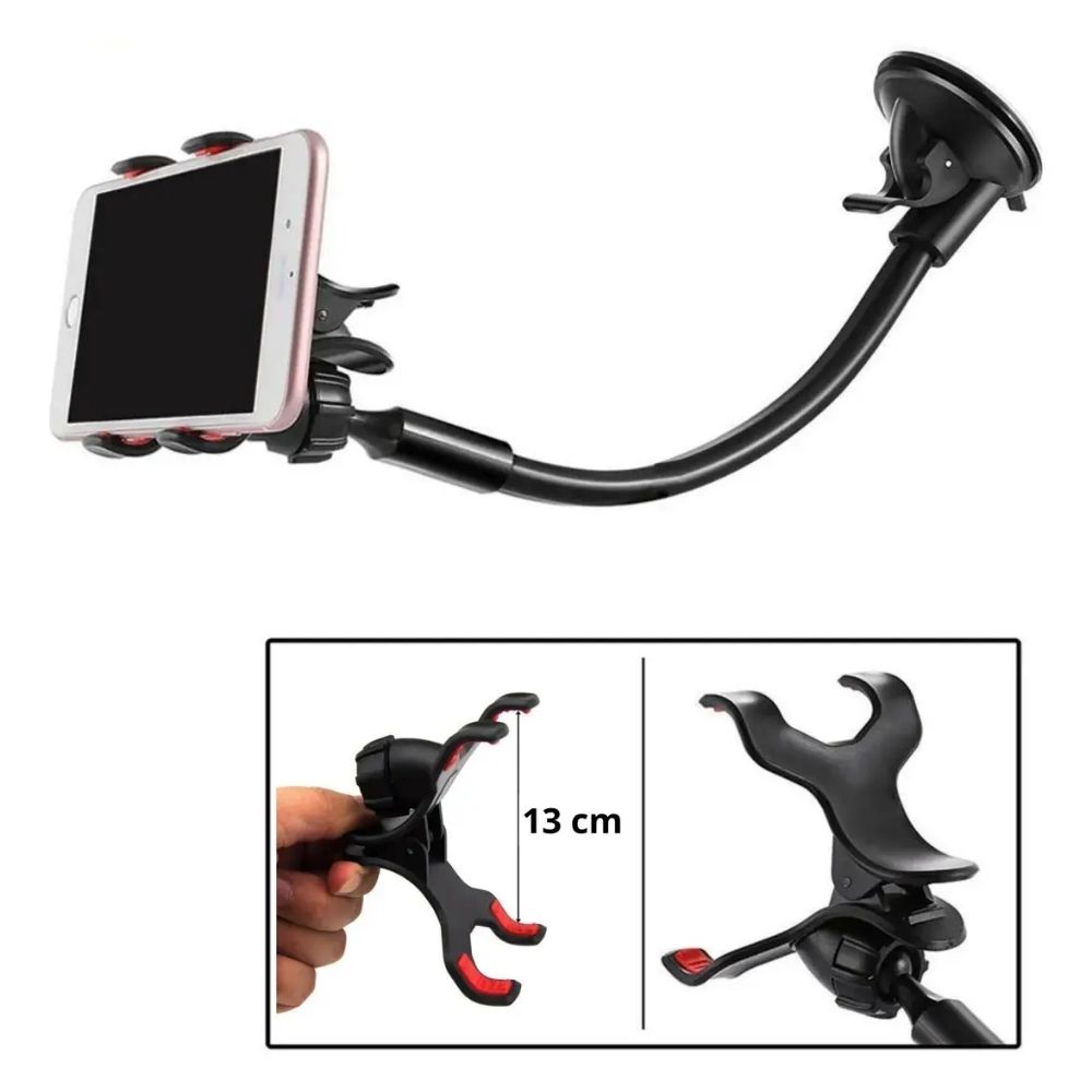 Suporte de Celular para Carro Veicular com Ventosa Forte Vidro Universal - Imagem 2