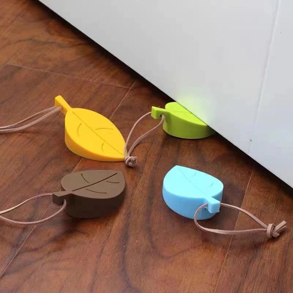 Kit 4 Peso para Porta em Formato de Folha Criativo para Segurança das Crianças Mãos - Imagem 3