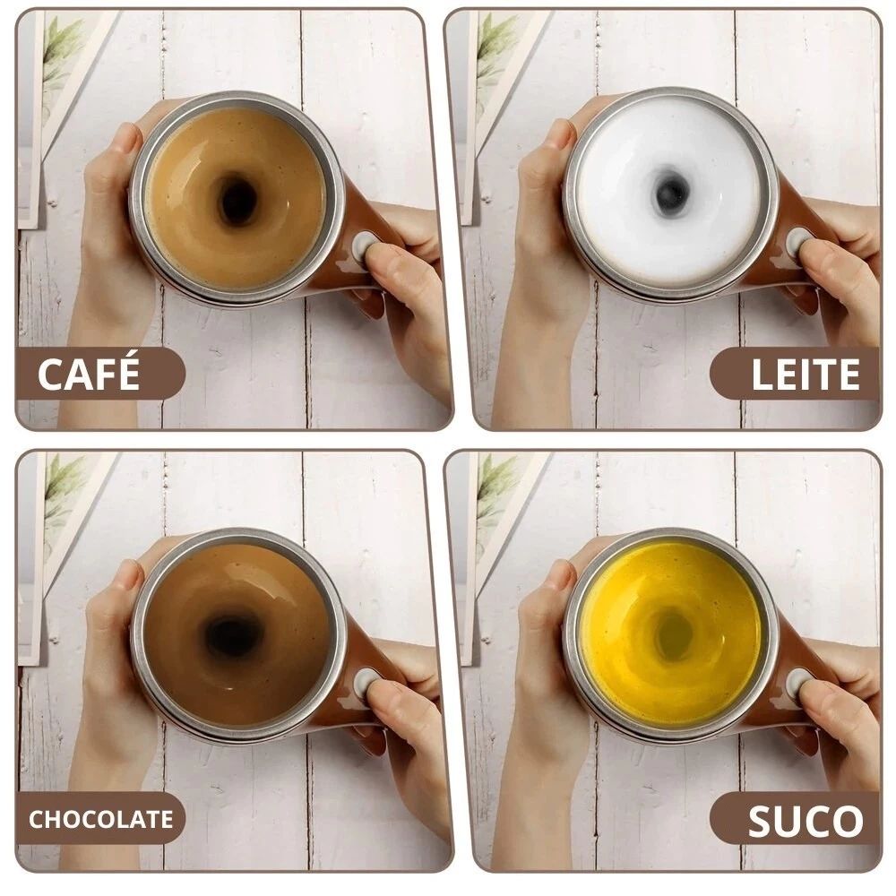 Caneca Misturadora Automática Elétrica Pilha Mixer Café 380ml - Imagem 3