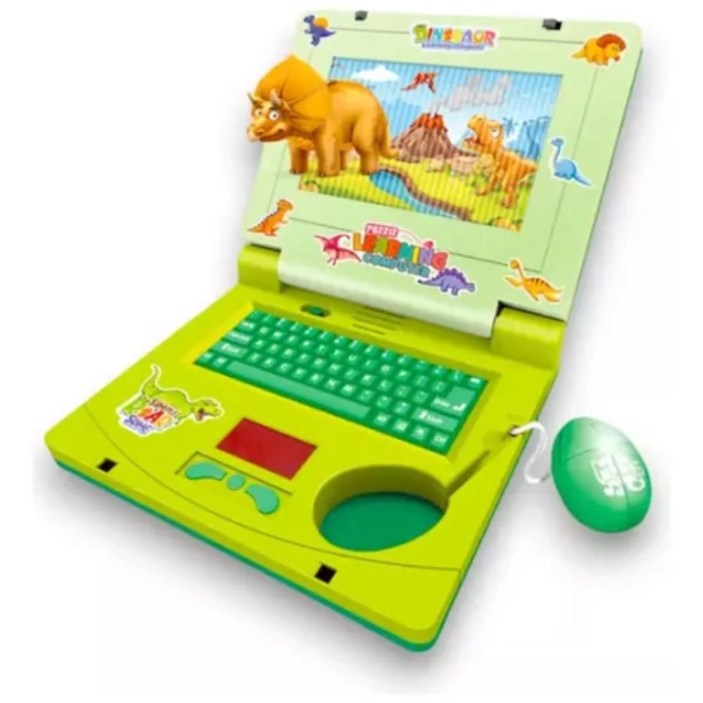 Laptop Infantil Educativo Dinossauro Teclado Interativo Luz Som e Mouse