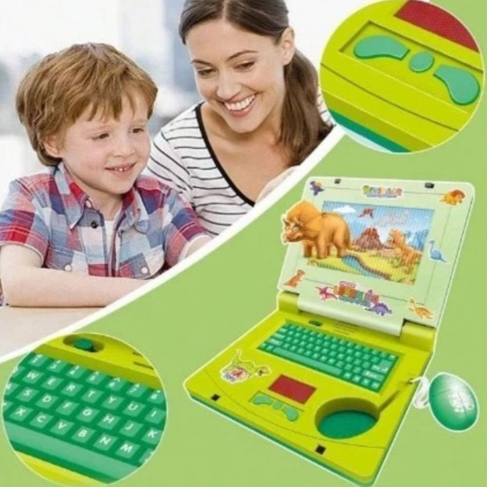 Laptop Infantil Educativo Dinossauro Teclado Interativo Luz Som e Mouse - Imagem 2
