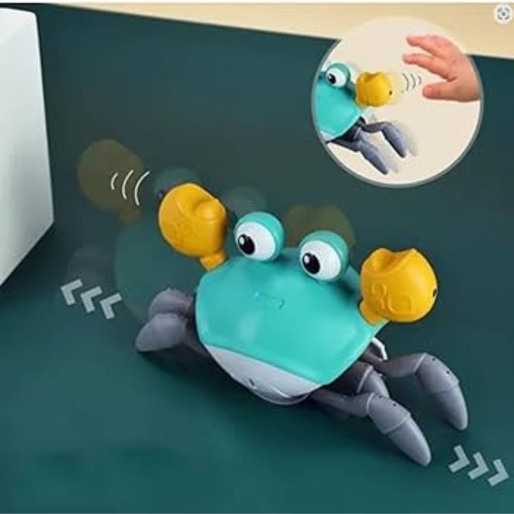 Brinquedo Interativo Caranguejo Fujão Infantil Led Som Sensor de Obstáculos - Imagem 2