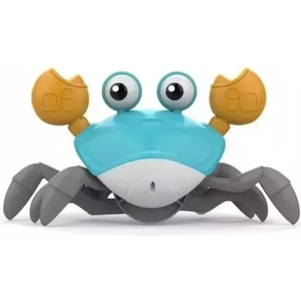 Brinquedo Interativo Caranguejo Fujão Infantil Led Som Sensor de Obstáculos