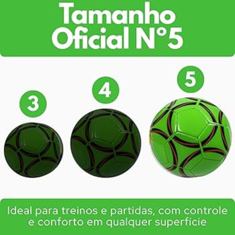 Kit 20 Bolas de Futebol Campo N5 Tamanho Oficial Costura Reforçada Sintético - Imagem 3