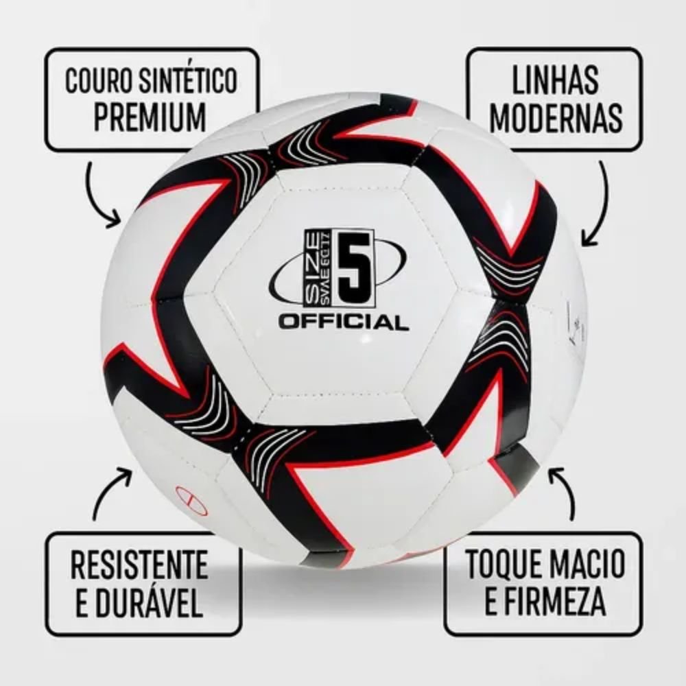 Kit 30 Bolas de Futebol Campo N5 Tamanho Oficial Costura Reforçada Sintético - Imagem 4