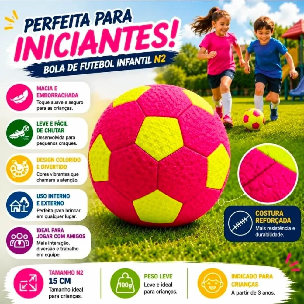Kit com 50 Mini Bolas de Futebol Infantil N 2 Costura Reforçada Treino - Imagem 4