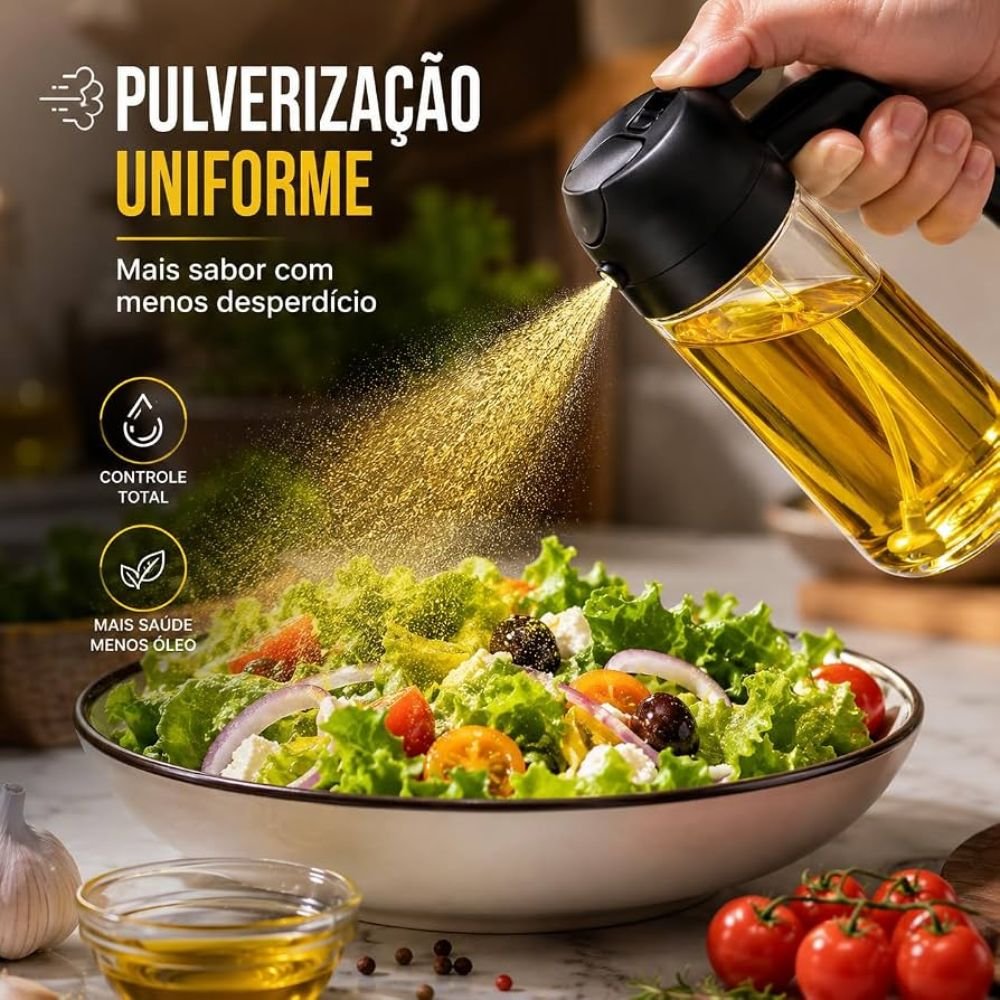 Kit 2 Galheteiros Pulverizadores Óleo Azeite 470ml Spray Borrifador 2 em 1 - Imagem 4