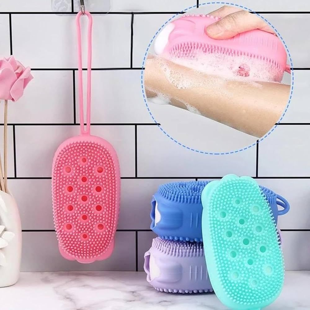 Bucha de Banho Silicone Massageadora Corporal Esponja Dupla Face Esfoliação - Imagem 3
