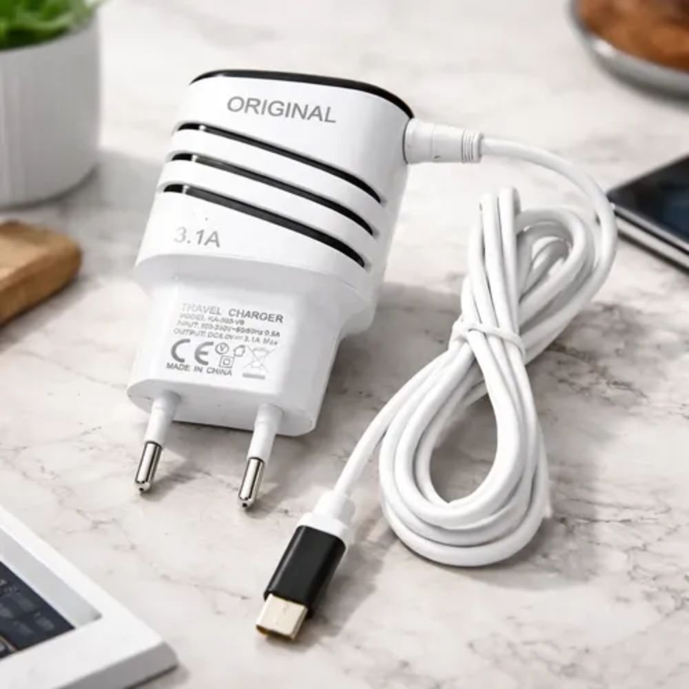 Kit 10 Carregador Turbo Tipo C 3.6a Ultra Rápido 2 Usb Bivolt Cabo 1 Metro - Imagem 3
