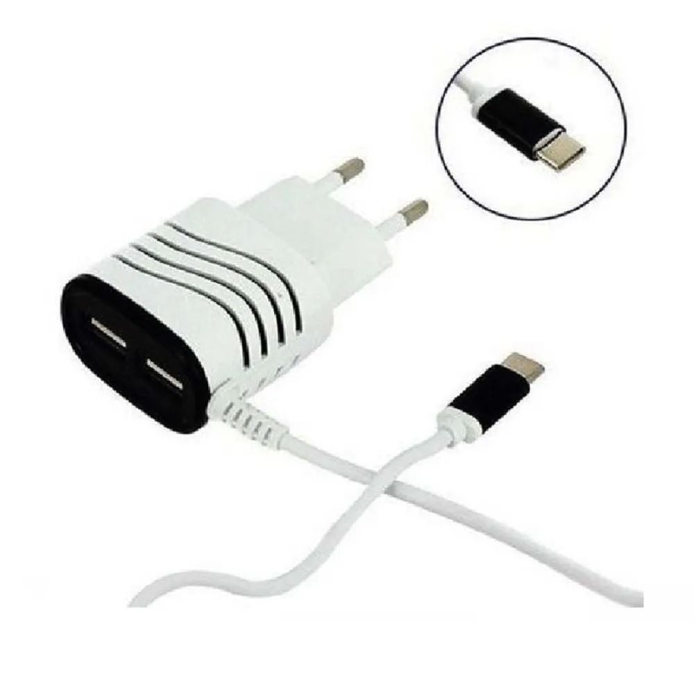 Kit 10 Carregador Turbo V8 3.6a Ultra Rápido 2 Usb Bivolt com Cabo 1 Metro - Imagem 2