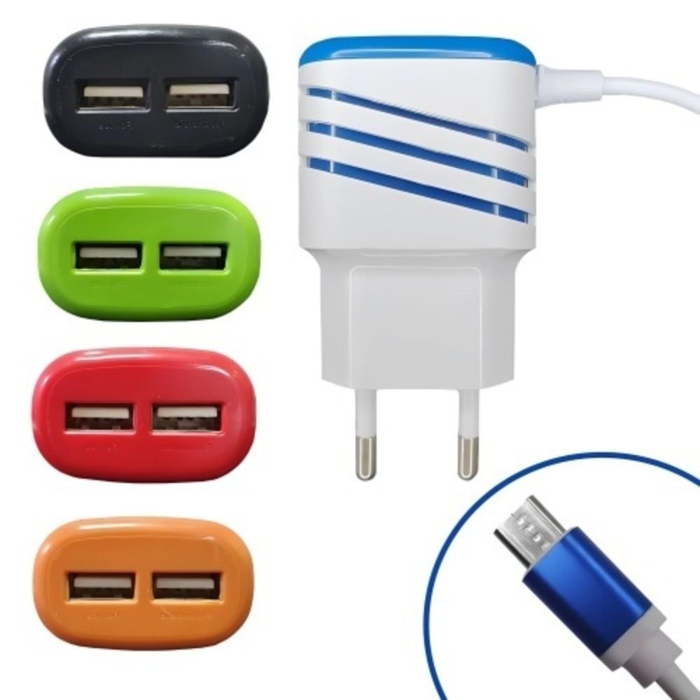 Kit 20 Carregador Turbo V8 3.6a Ultra Rápido 2 Usb Bivolt com Cabo 1 Metro - Imagem 4