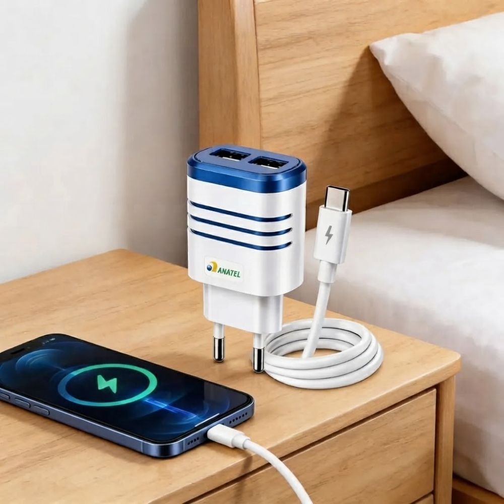 Kit 25 Carregador Turbo V8 3.6a Ultra Rápido 2 Usb Bivolt com Cabo 1 Metro - Imagem 2
