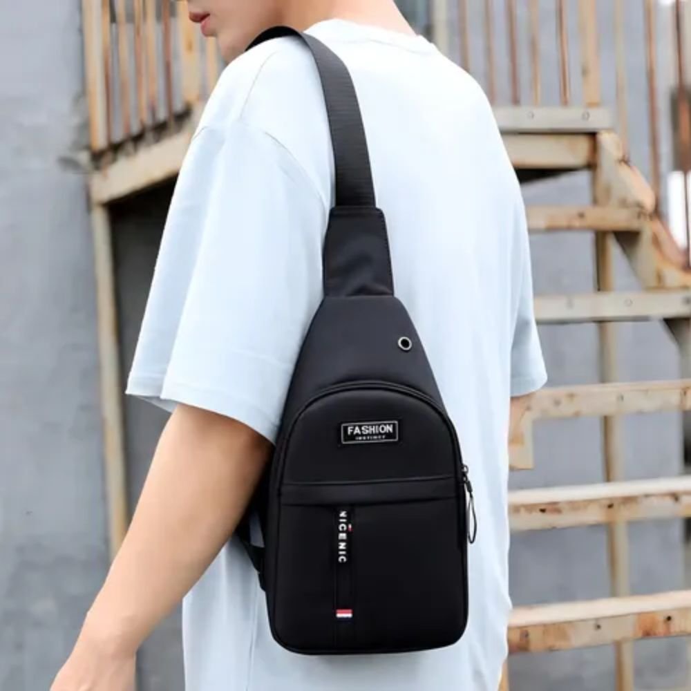 Kit 3 Bolsa Tiracolo Masculina Transversal Pochete Ombro Ajustável Casual - Imagem 2