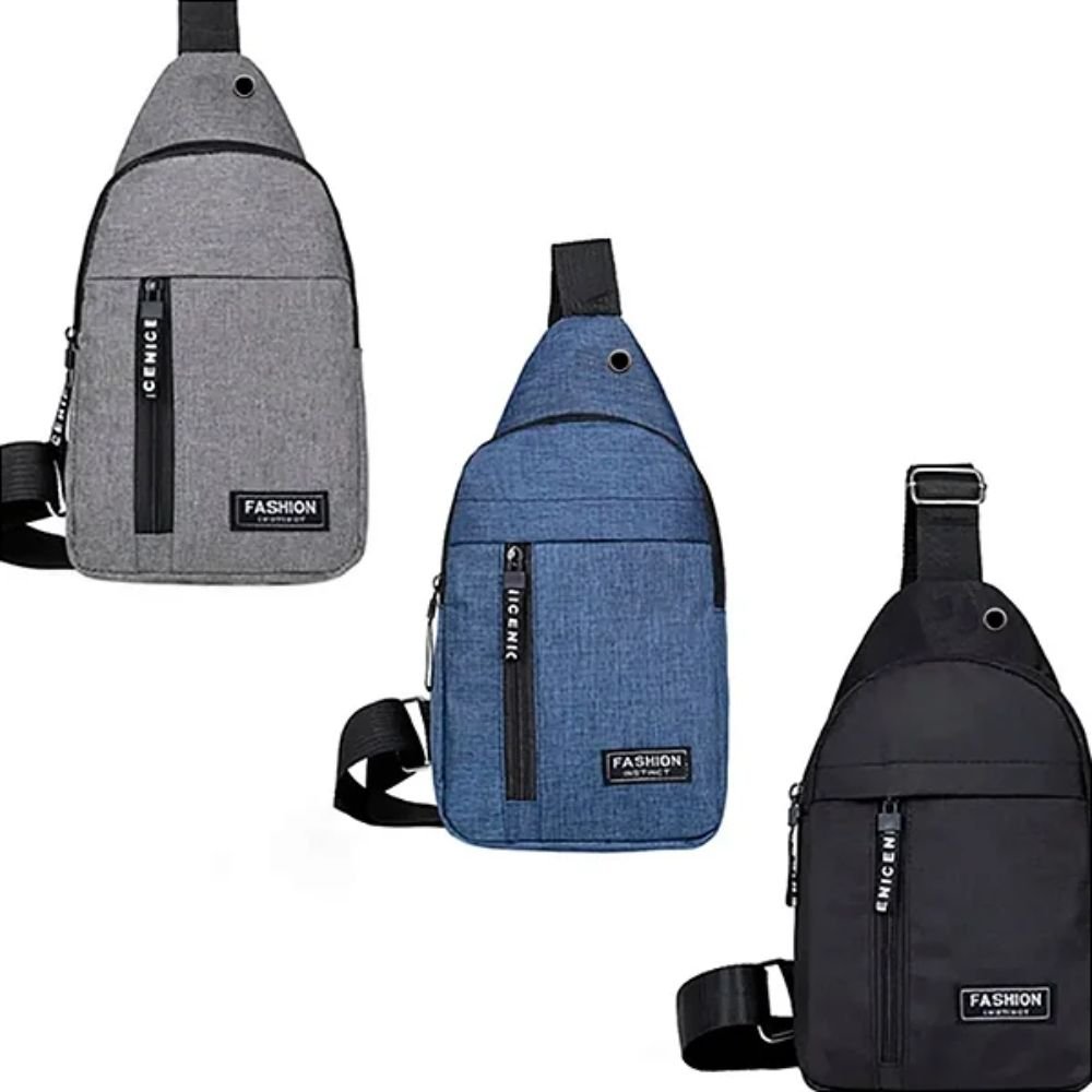 Kit 3 Bolsa Tiracolo Masculina Transversal Pochete Ombro Ajustável Casual