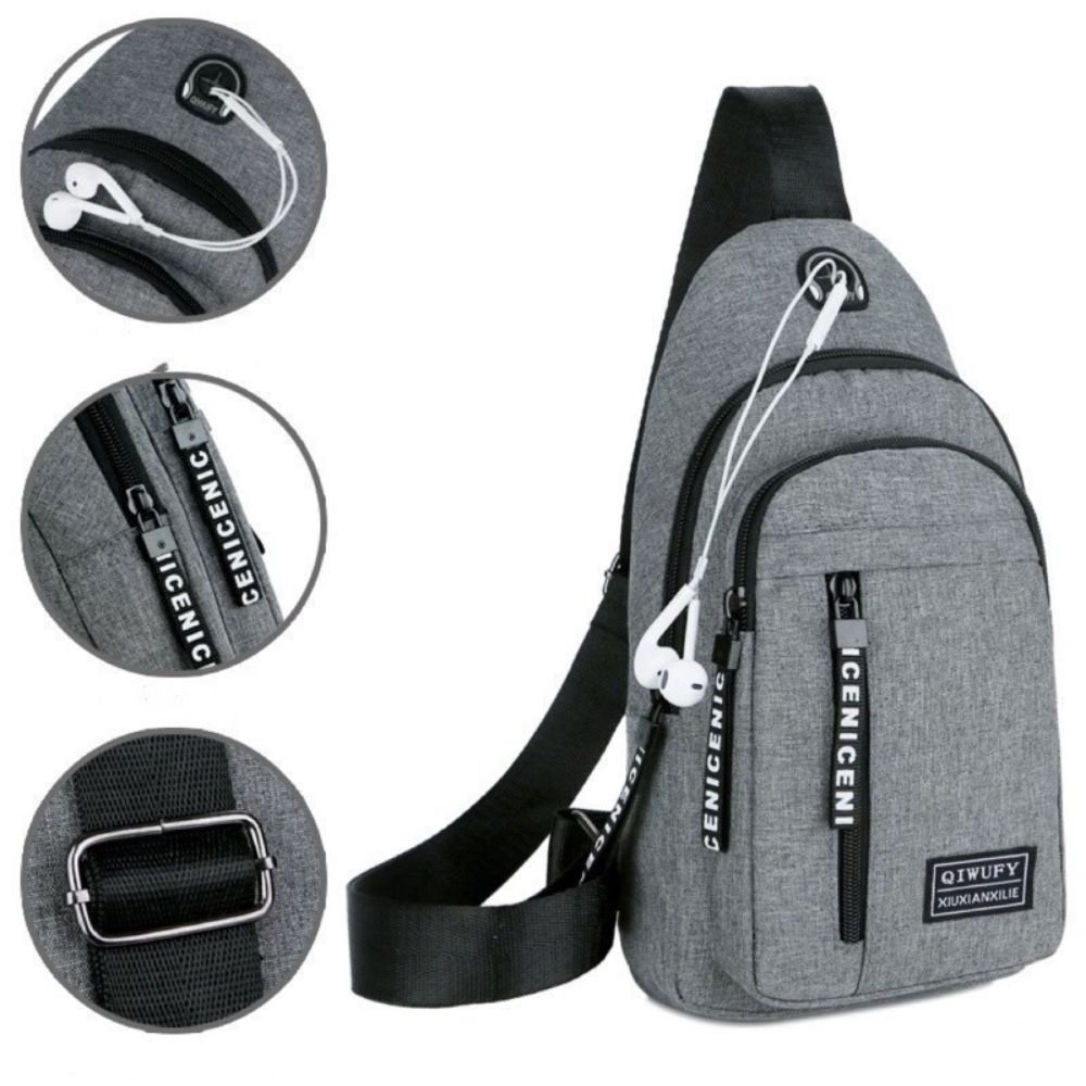 Kit 3 Bolsa Tiracolo Masculina Transversal Pochete Ombro Ajustável Casual - Imagem 4