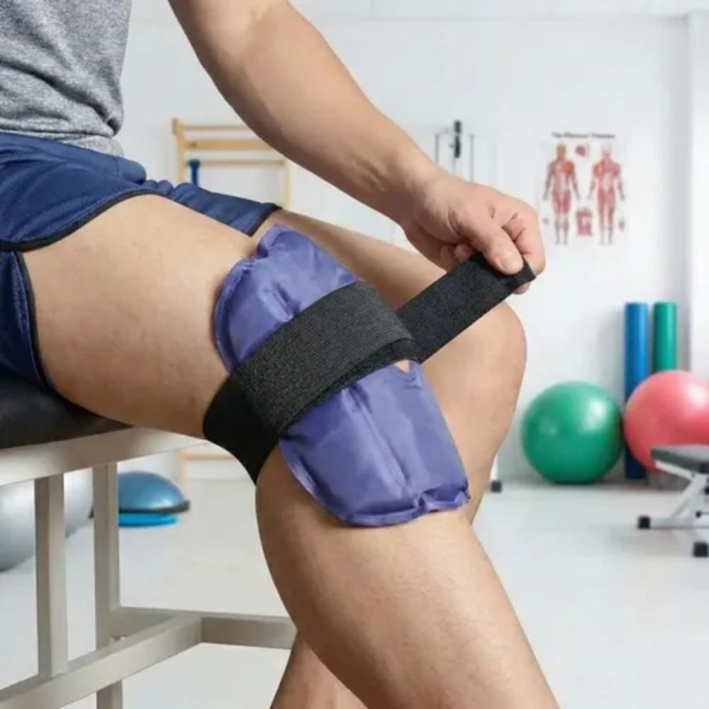 Bolsa Térmica para Joelho Compressa Gel Fria e Quente Ajustável Anatômica - Imagem 2