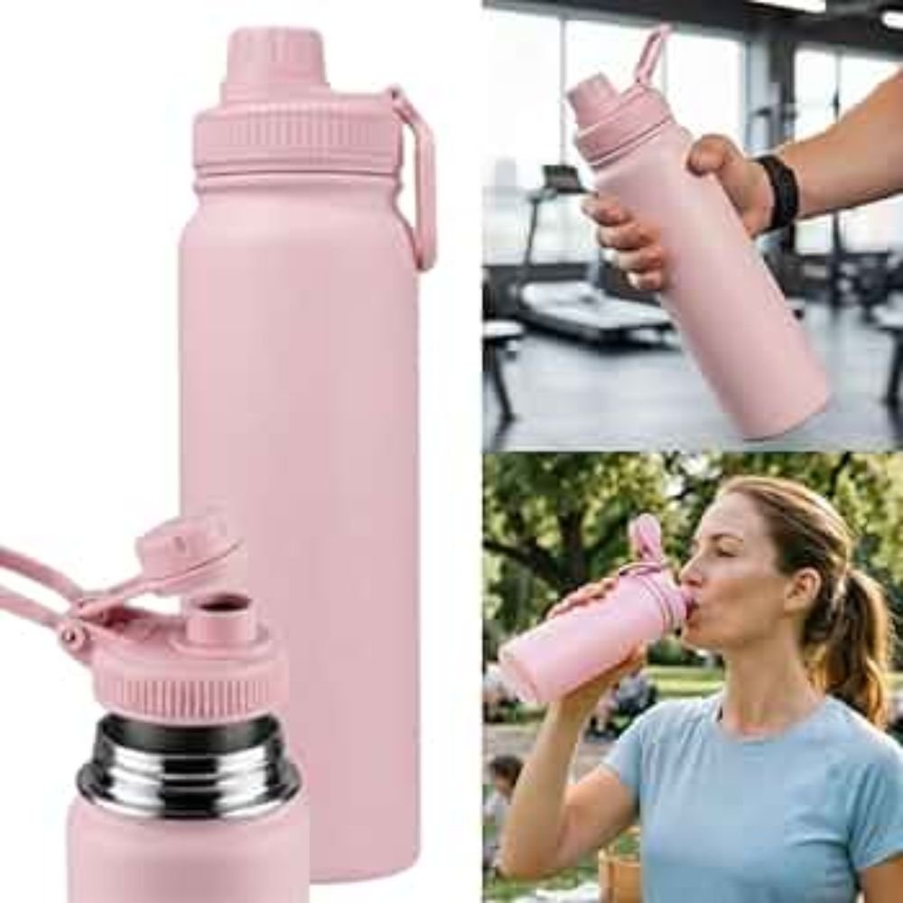 Garrafa Térmica Inox 800ml com Alça e Bico Parede Dupla Quente e Frio Vedada - Imagem 2