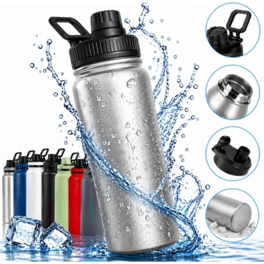 Garrafa Térmica Inox 800ml com Alça e Bico Parede Dupla Quente e Frio Vedada - Imagem 3