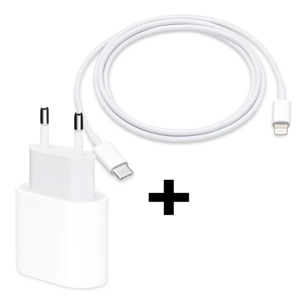 Carregador Turbo 20w Usb C com Cabo Lightning Compatível iPhone 8 ao 14