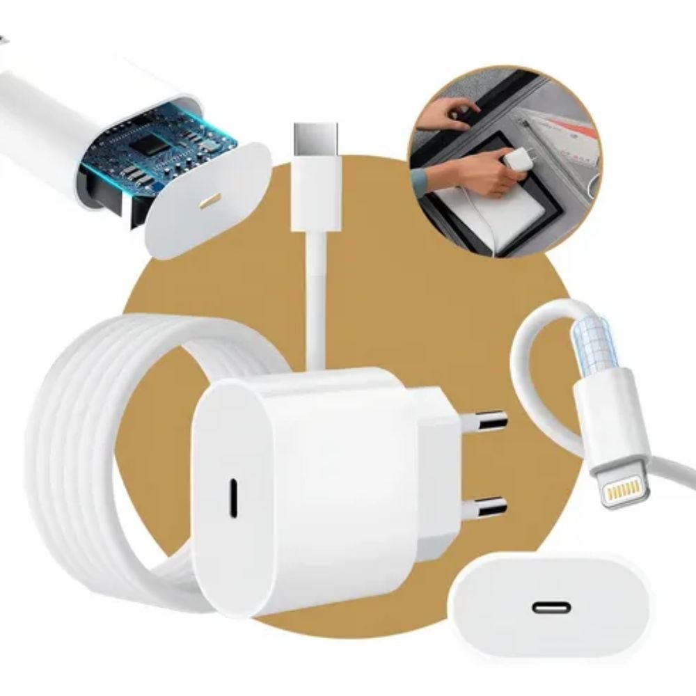 Kit 5 Carregadores 20W com Cabo Usb C Compatível com Samsung Xiaomi Motorola - Imagem 2