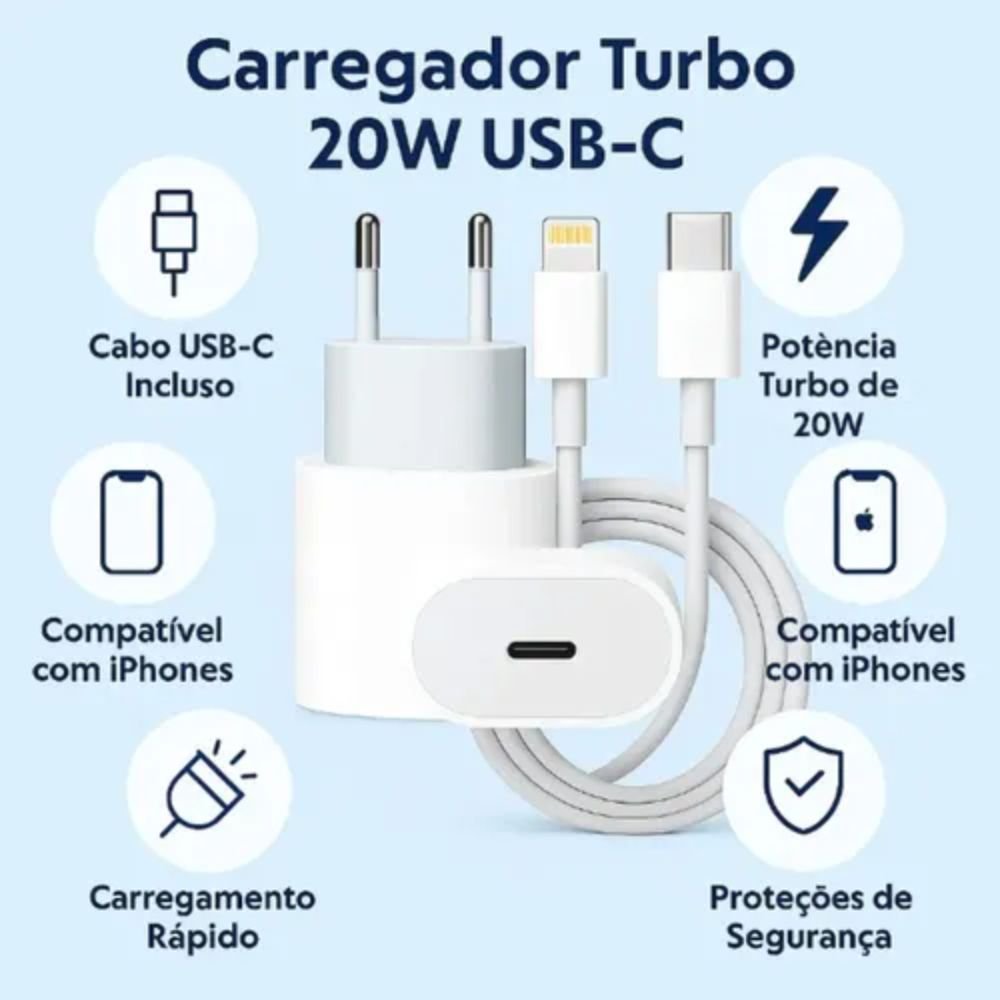 Kit 5 Carregadores 20W com Cabo Usb C Compatível com Samsung Xiaomi Motorola - Imagem 4