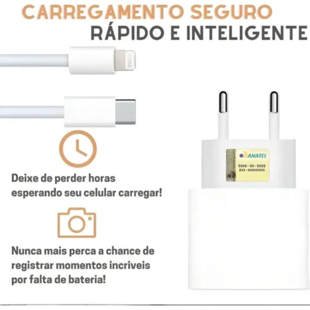 Kit 10 Carregadores 20W com Cabo Usb C Compatível com Samsung Xiaomi Motorola - Imagem 4