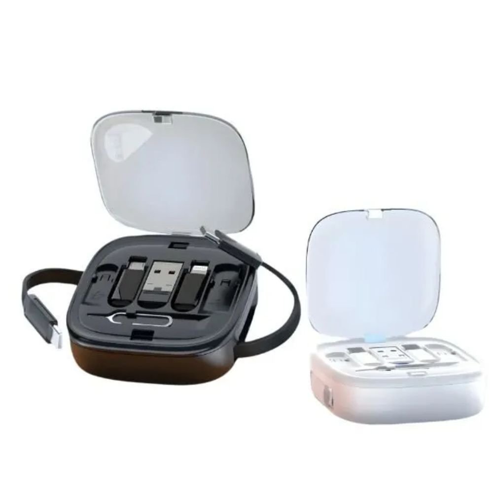 Kit 2 Cabos Adaptadores 6 em 1 Usb C Usb A Lightning Micro Usb 1 Metro 60w