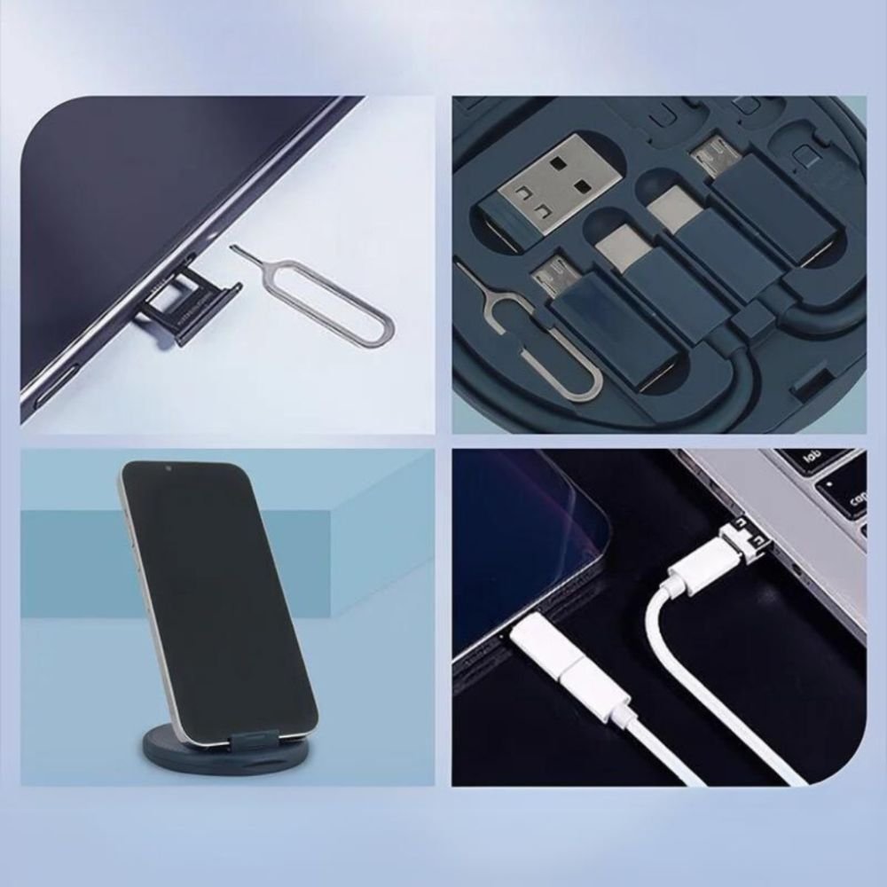 Kit 2 Cabos Adaptadores 6 em 1 Usb C Usb A Lightning Micro Usb 1 Metro 60w - Imagem 3