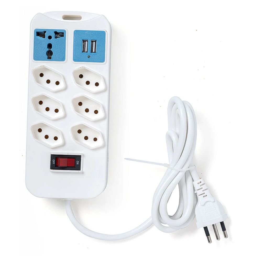 Extensão Filtro de Linha 6 Tomadas Usb Tipo C Entrada Universal Bivolt 2m