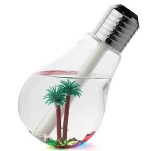 Umidificador Ar Aromatizador Luminária Led 7 Cores USB 400ml Formato Lâmpada