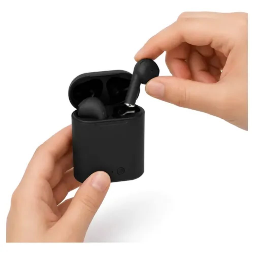 Fone Bluetooth i7s Tws Sem Fio Intra Auricular Carregador Android Ios Preto - Imagem 2