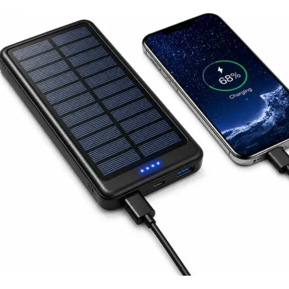 Power Bank Solar 10000mah Carregador Portátil Lanterna Led Usb para Celular - Imagem 4