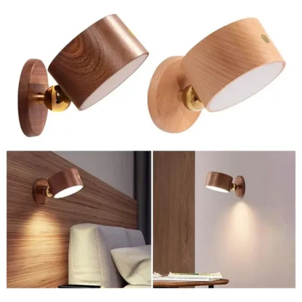 Arandela Led de Parede Magnética Giratória Sem Fio Recarregável Usb Leitura - Imagem 2