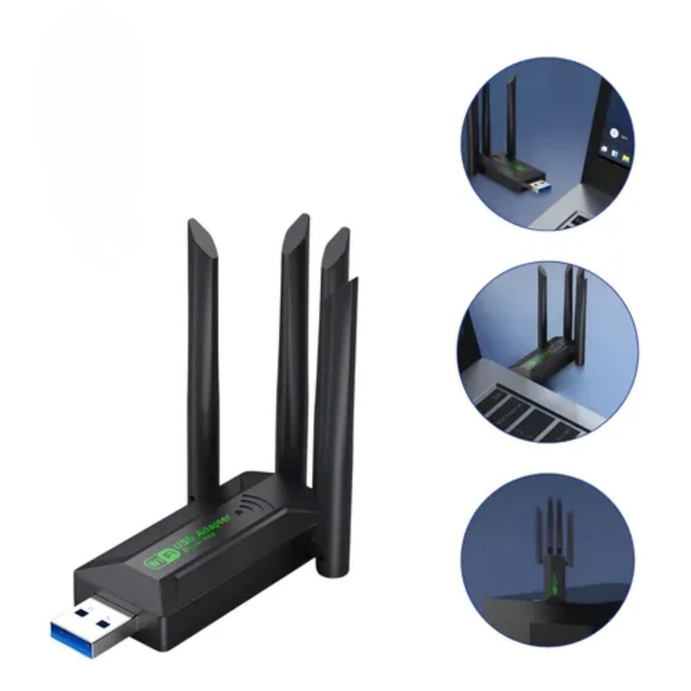 Adaptador Wifi Usb Ac1200 Dual Band 5Ghz 2.4Ghz 4 Antenas para Pc Notebook - Imagem 4