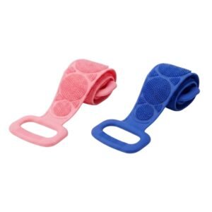 Kit 2 Esponjas Banho Silicone Massageadoras Esfoliantes Esticáveis com Alças