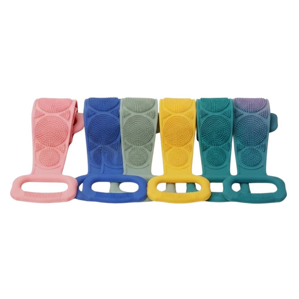 Kit 6 Esponjas Banho Silicone Massageadoras Esfoliantes Esticáveis com Alças