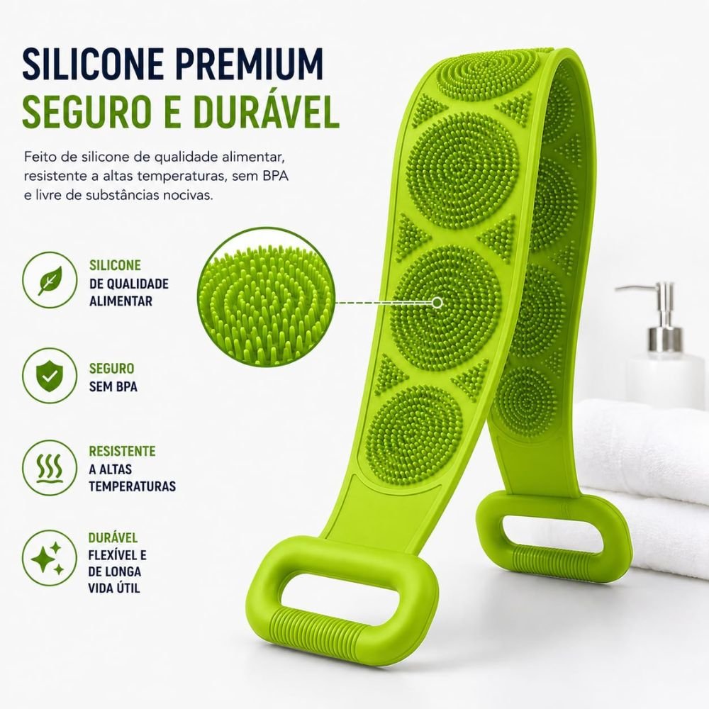 Kit 6 Esponjas Banho Silicone Massageadoras Esfoliantes Esticáveis com Alças - Imagem 4