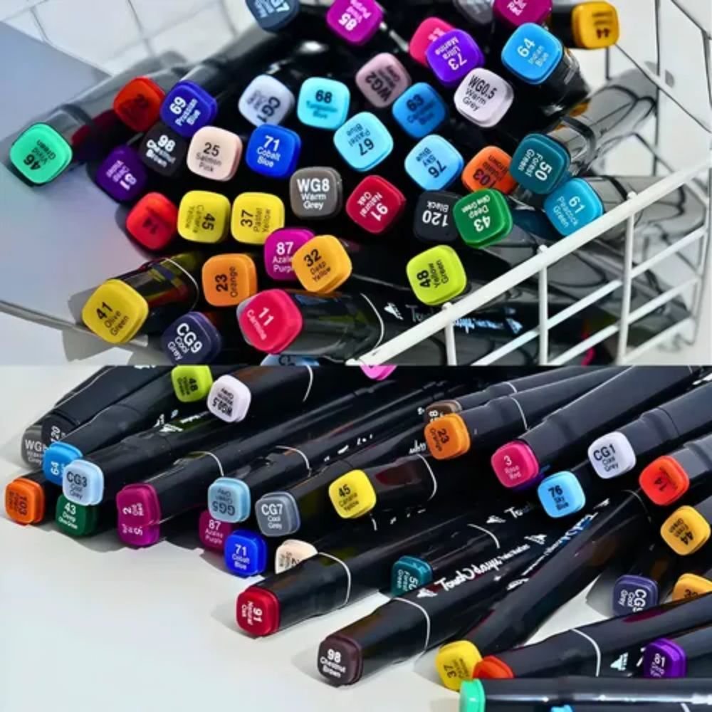 Kit Canetas Marcador Permanente Ponta Dupla 36 Cores Estojo Profissional - Imagem 3