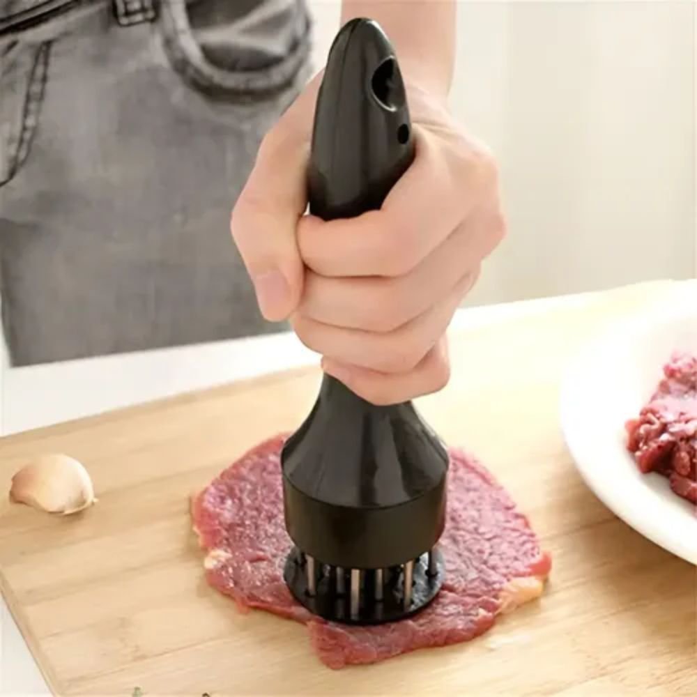 Amaciador de Carne Manual Furador de Agulhas Aço Inox para Bife Frango e Peixe - Imagem 3