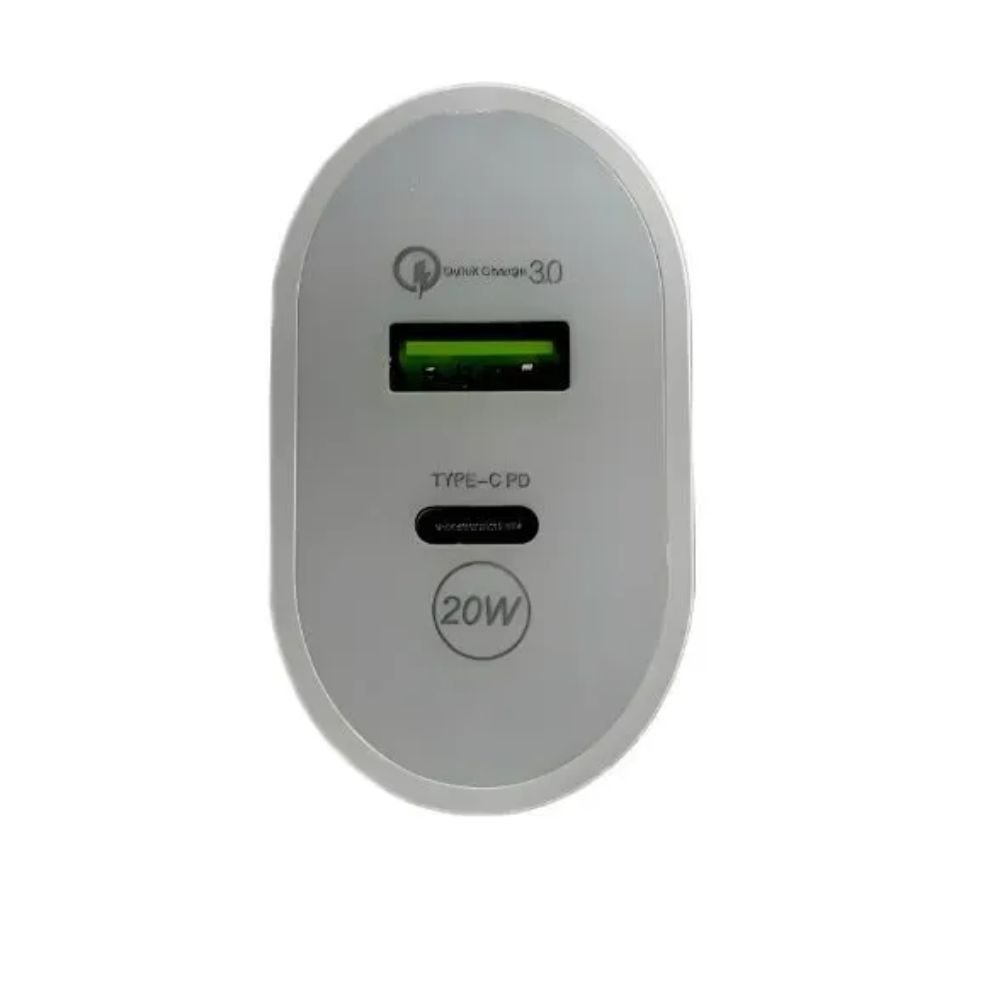 Carregador de Tomada 20w Turbo Dual Port Usb C Pd e Usb Quick Charge 3.0 - Imagem 3