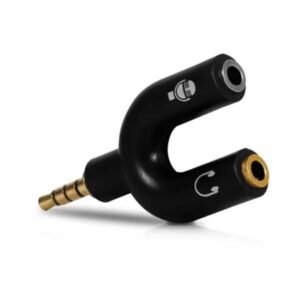 Adaptador ce Áudio P3 para 2 P2 Headset Fone e Microfone 3,5mm Plug And Play
