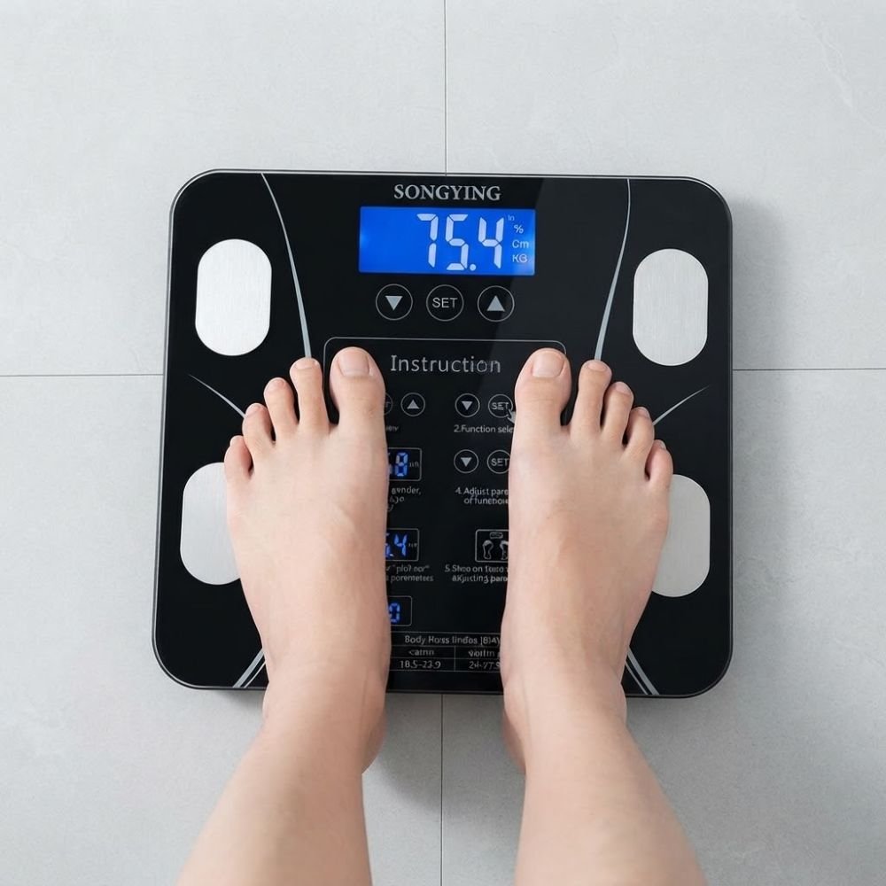 Balança Corporal Digital com Bioimpedância Bluetooth App Medidor de Peso
